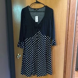 Suzanne Betro Black/White Polka Dot Dress